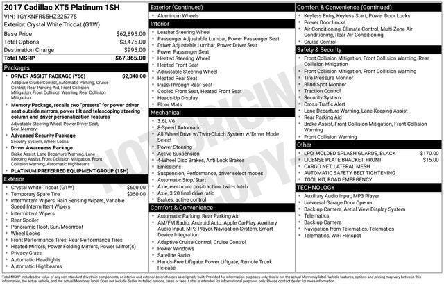 2017 Cadillac XT5 Platinum AWD