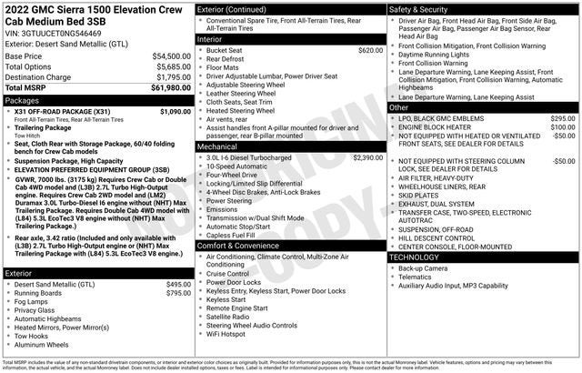 2022 GMC Sierra 1500 Elevation