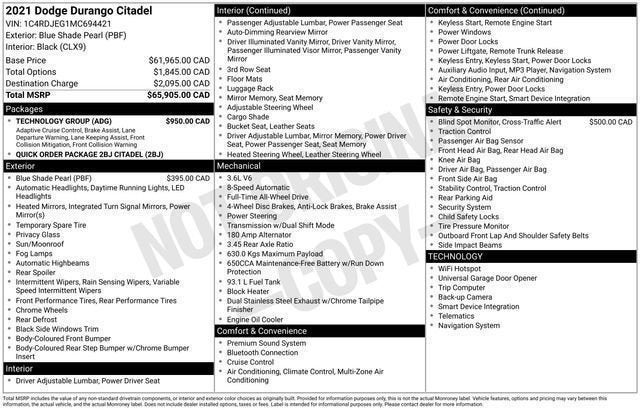2021 Dodge Durango Citadel