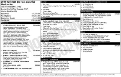 2021 RAM 2500 Big Horn