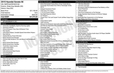 2015 Hyundai Sonata SE