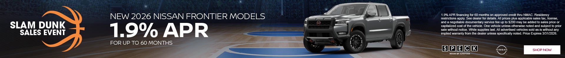 1.9 apr for 6- months nissan frontier