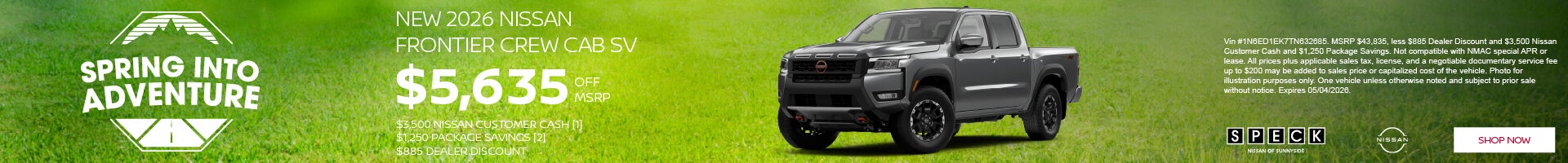 5635 off msrp on a new nissan frontier