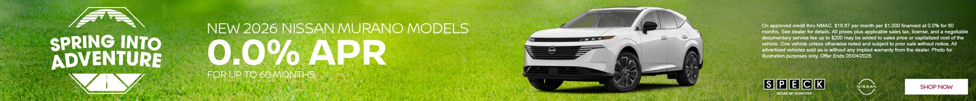 0 apr for 60 months nissan murano