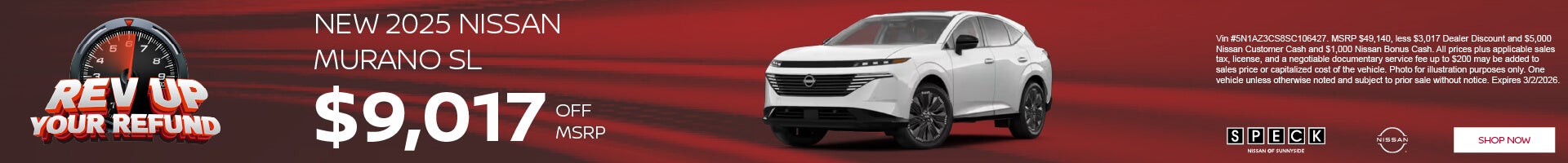 $9017 off msrp on a new 2025 nissan murano