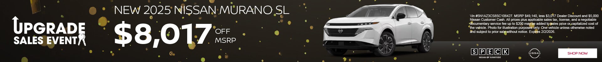 8017 discount on a new 2025 nissan murano