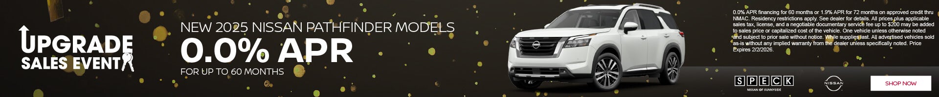 0% apr on nissan pathfinder models