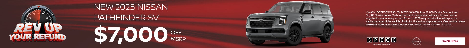 $7000 off msrp on a new nissan pathfinder