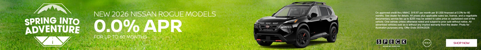 0 apr for 60 months nissan rogue