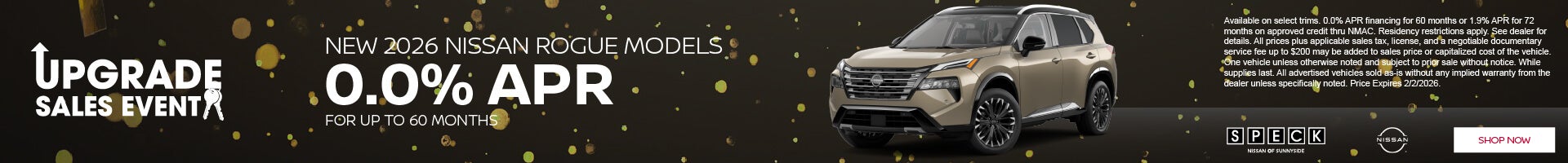 0 percent apr nissan rogue models