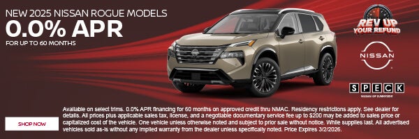 0% financing for 60 months on new nissan rogue models