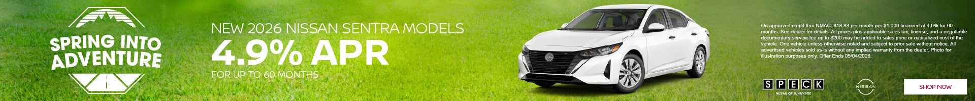 4.9 apr for 60 months nissan sentra 