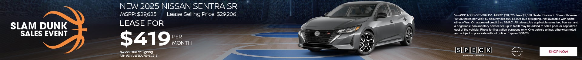 new nissan sentra 419 per month lease