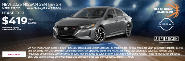 nissan sentra 419 per month